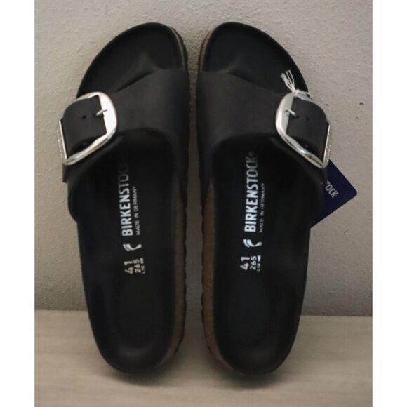Birkenstock 1006523 Women Sz EUR 41 US 10 N Black Madrid Big Buckle Sandals - Picture 2 of 13